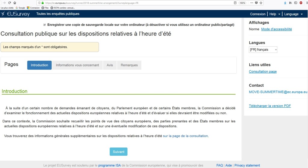 Sur le sondage de l&rsquo;Union européenne pour ou contre le changement&nbsp;d&rsquo;heure