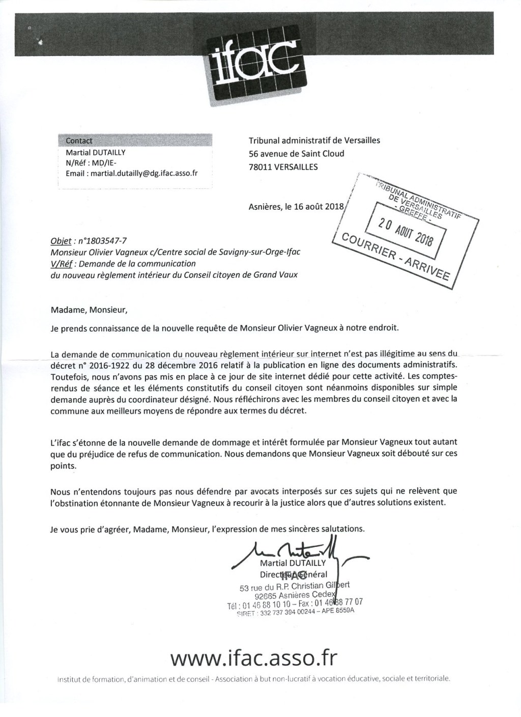 Mon mémoire en réplique contre le foutage de gueule permanent de l&rsquo;IFAC&nbsp;!