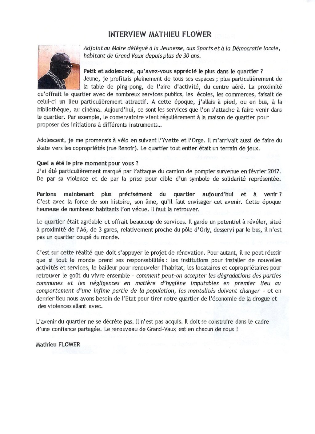 Sur l&rsquo;auto-interview de Mathieu FLOWER dans la Lettre du conseil citoyen&nbsp;n°2