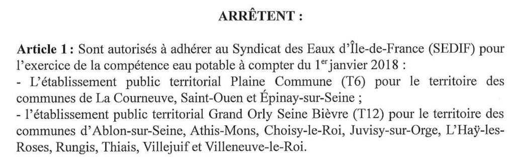 Un recours contre l&rsquo;adhésion partielle du Grand-Orly Seine Bièvre au&nbsp;SEDIF