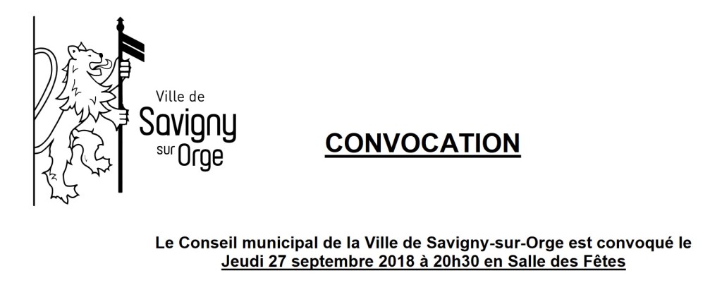 Des enjeux de l&rsquo;ordre du jour du Conseil municipal de Savigny-sur-Orge du 27 septembre&nbsp;2018