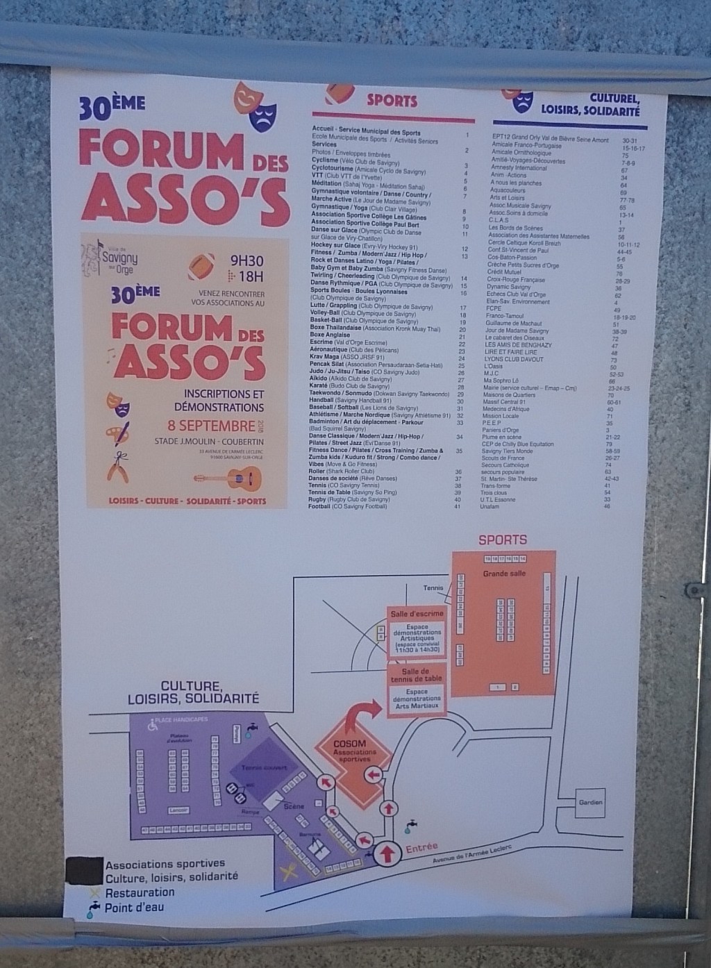 Des notes sur le forum des associations 2018 de Savigny-sur-Orge