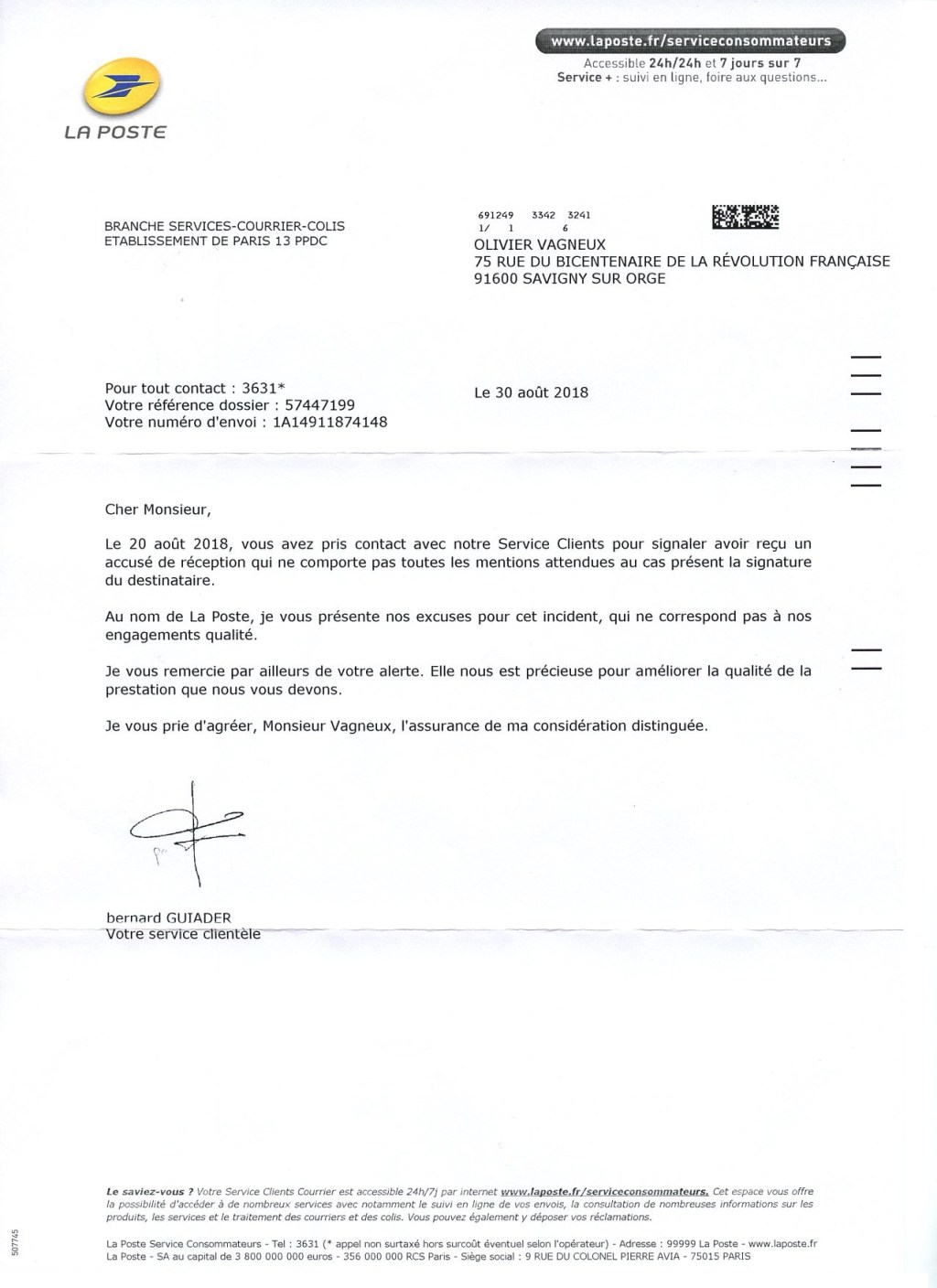 La Poste (suite) : des excuses mais pas plus de&nbsp;résultats