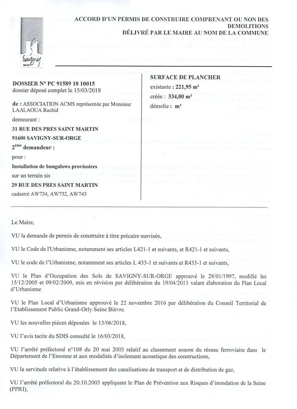 Mon recours gracieux contre l’extension du centre culturel musulman de Savigny-sur-Orge