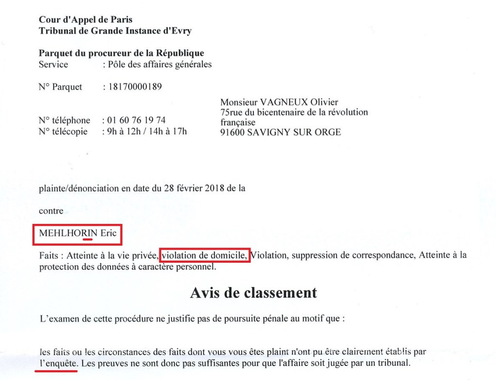 Quand le Parquet d&rsquo;Évry enregistre deux fois la même plainte, puis en classe l&rsquo;une et continue l&rsquo;instruction de l&rsquo;autre…