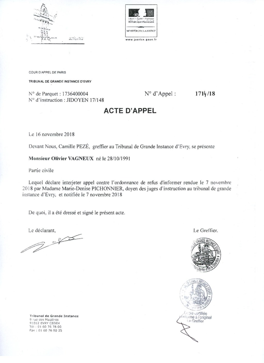 Plainte contre MEHLHORN et DELAMAERE pour discrimination politique : le doyen des juge d&rsquo;instruction refuse ma constitution de partie&nbsp;civile