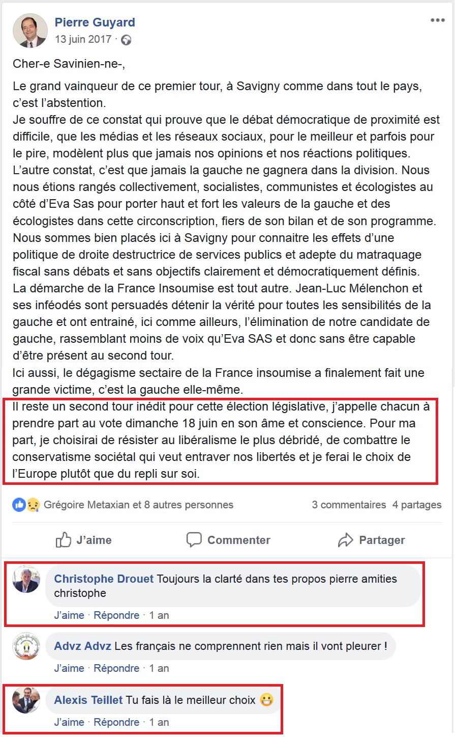 Question : Comprenez-vous pour qui a voté Pierre GUYARD (PS)&nbsp;?