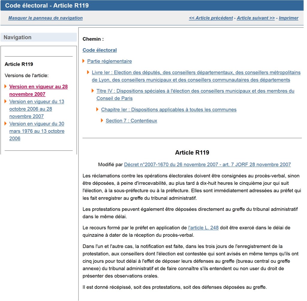 Jurisprudence administrative : le Conseil d&rsquo;État étend l&rsquo;application de l&rsquo;article R119 du code électoral à l&rsquo;élection des conseillers&nbsp;territoriaux