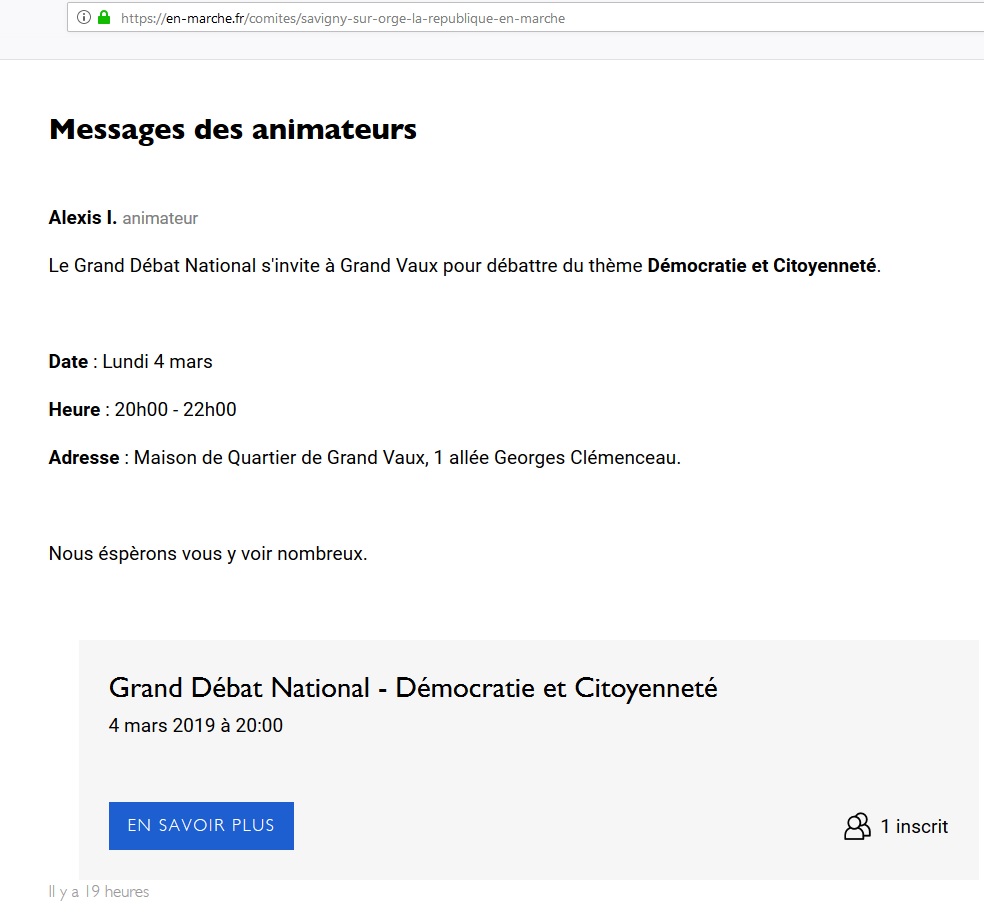 Une troisième réunion du Grand débat à Savigny-sur-Orge