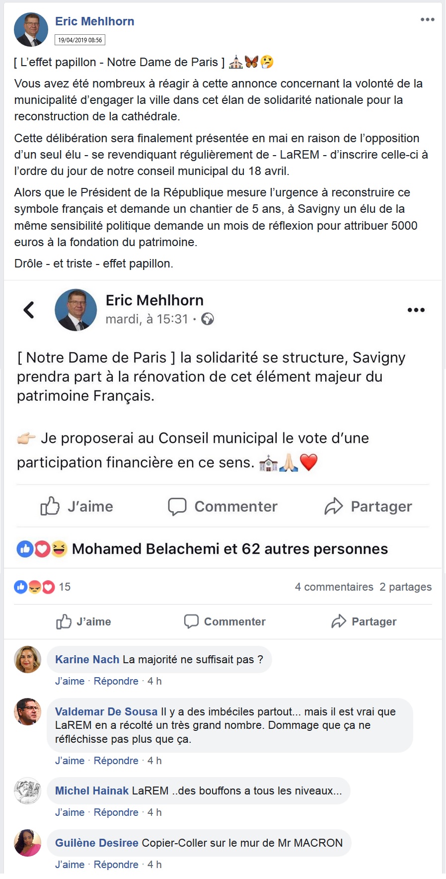 Éric MEHLHORN, arrêtez d&rsquo;instrumenter les religions pour foutre la merde&nbsp;!