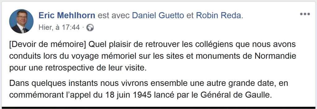Et Éric MEHLHORN inventa l&rsquo;appel du 18 juin&nbsp;1945…
