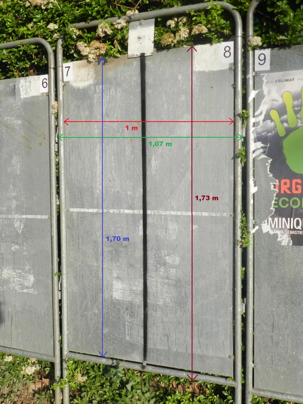 Éric MEHLHORN ne sait même pas diviser les panneaux électoraux… (problème de surface – niveau&nbsp;6e)