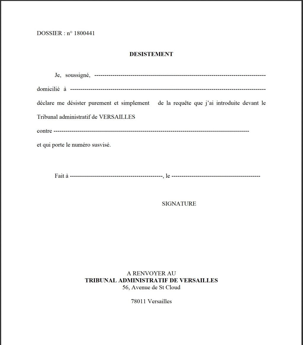 Droit administratif : attention au désistement pur et simple qui fait perdre ses droits aux frais irrépétibles (article L.761-1 du&nbsp;CJA)