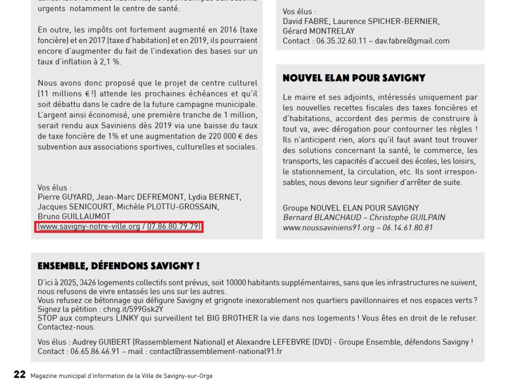 Savigny-sur-Orge : les élus d&rsquo;union de la gauche ne connaissent même pas l&rsquo;adresse de leur site&nbsp;internet…