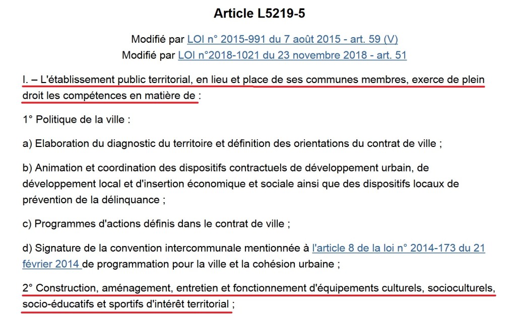 Vos questions : pourquoi le COSOM, les gymnases, la MJC et la salle des fêtes n&rsquo;ont pas été transférés au Territoire du GOSB&nbsp;?
