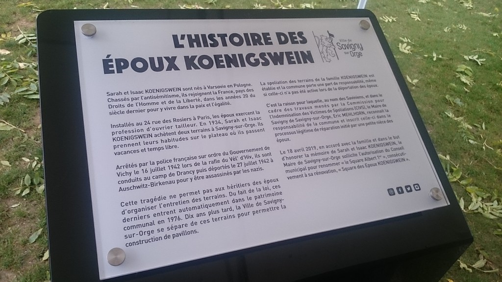 Spoliation des époux KOENIGSWEIN : quelle réparation dans la pose d&rsquo;une stèle commémorative&nbsp;?