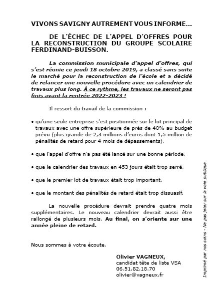 Un an de retard pour les travaux de l&rsquo;école Ferdinand-Buisson à Savigny-sur-Orge