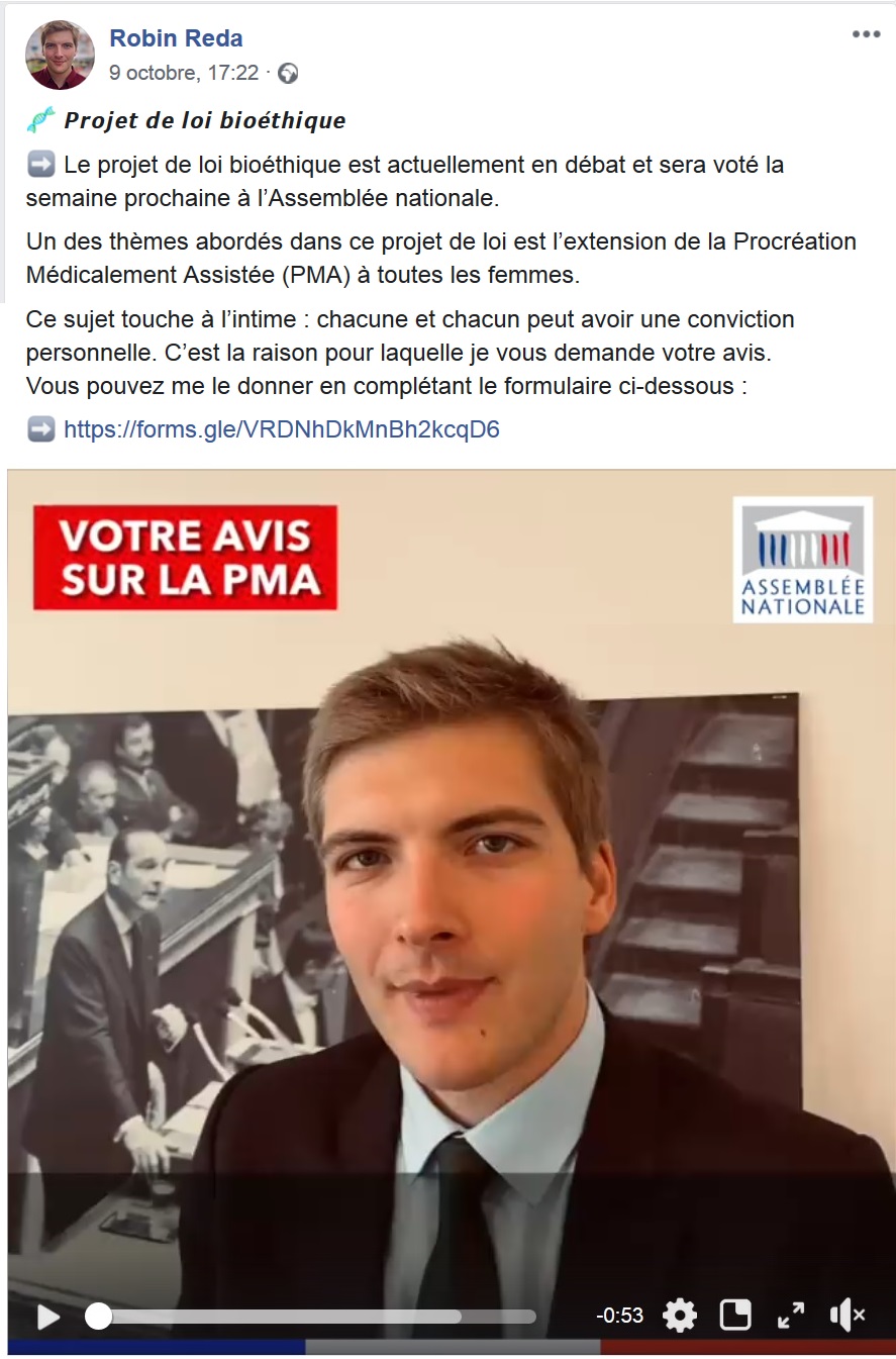 La faute à la concertation si Robin RÉDA a approuvé la loi de bioéthique en première&nbsp;instance…