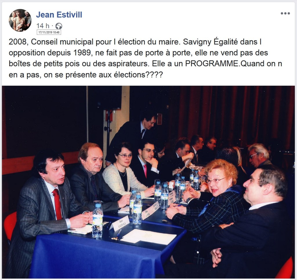Vers la candidature de Jean ESTIVILL aux élections municipales de 2020 à Savigny-sur-Orge ?
