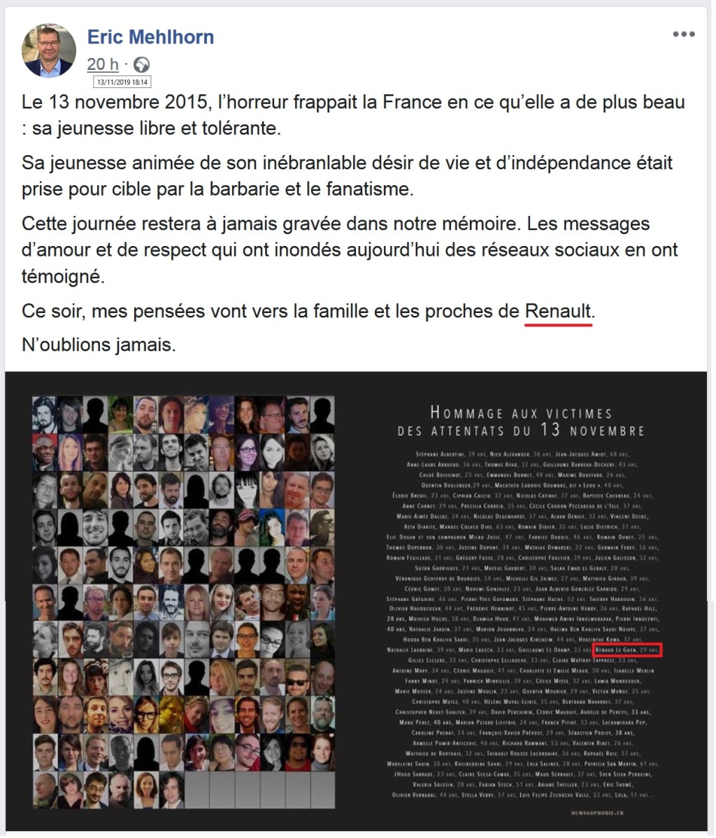Attentats du 13 novembre 2015 : la suprême indécence de la récupération d&rsquo;Éric&nbsp;MEHLHORN