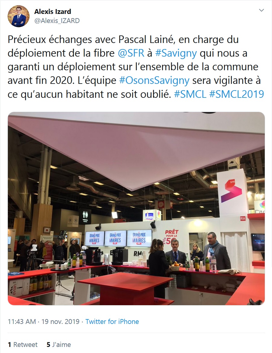 Pour quelqu&rsquo;un qui veut &laquo;&nbsp;connecter&nbsp;&raquo; Savigny, Alexis IZARD ne semble pas comprendre grand chose aux enjeux du déploiement de la fibre&nbsp;optique…