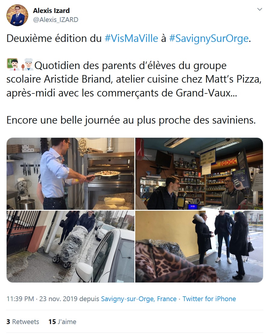 Municipales 2020 à Savigny-sur-Orge : Alexis IZARD apprend à faire des pizzas et continue de découvrir&nbsp;Savigny…