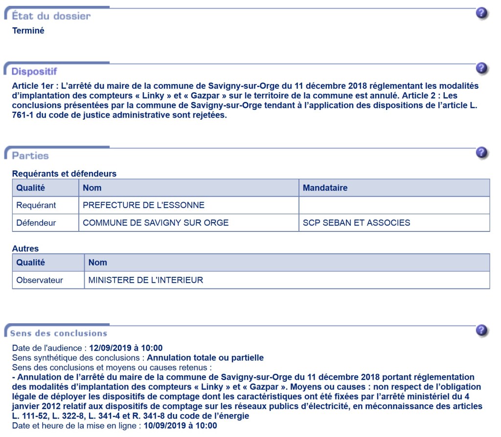 Saviniens, l&rsquo;arrêté anti-Linky du maire de Savigny-sur-Orge a été annulé par le Tribunal et n&rsquo;est donc plus opposable…