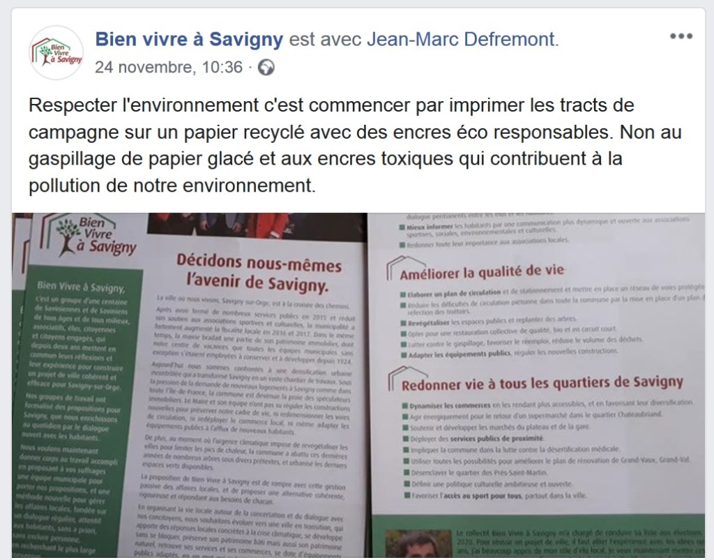 La malhonnête liste Bien Vivre à Savigny se met aux sophismes d&rsquo;autorité démago plus écolo tu&nbsp;meurs
