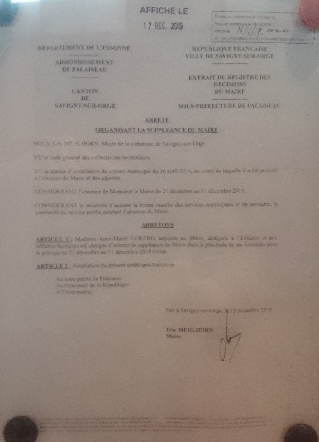 Les vacances de Monsieur&nbsp;MEHLHORN