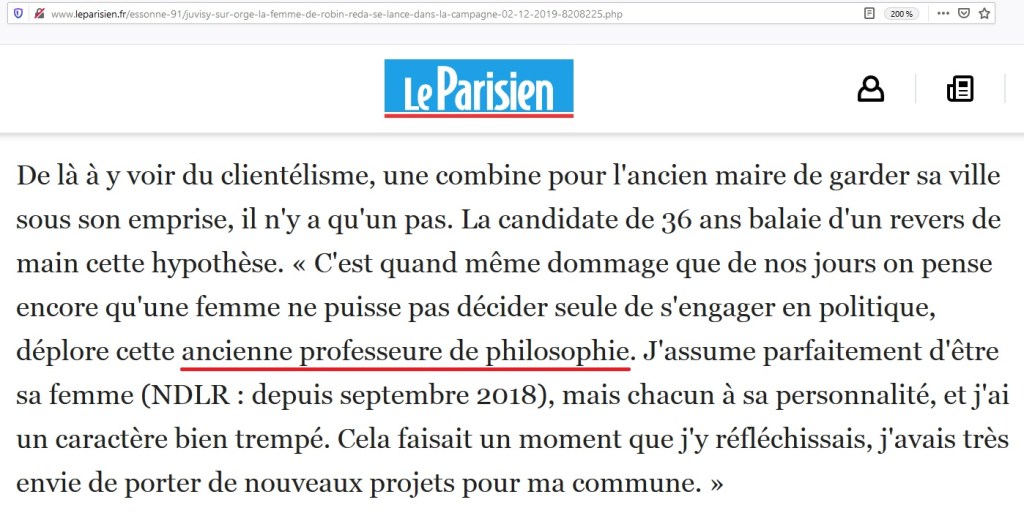 Des questions sur le parcours professionnel de Lamia BENSARSA-RÉDA : Où, quand et comment a-t-elle pu être prof de philo&nbsp;?