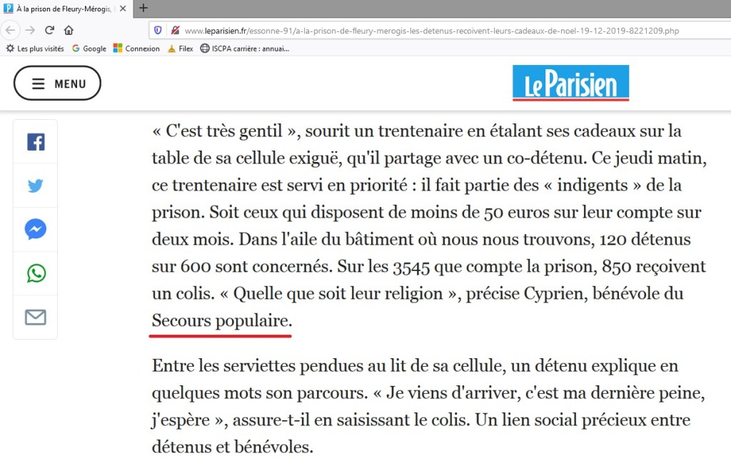 Comme chaque année, le Parisien Essonne confond Secours populaire et Secours catholique…