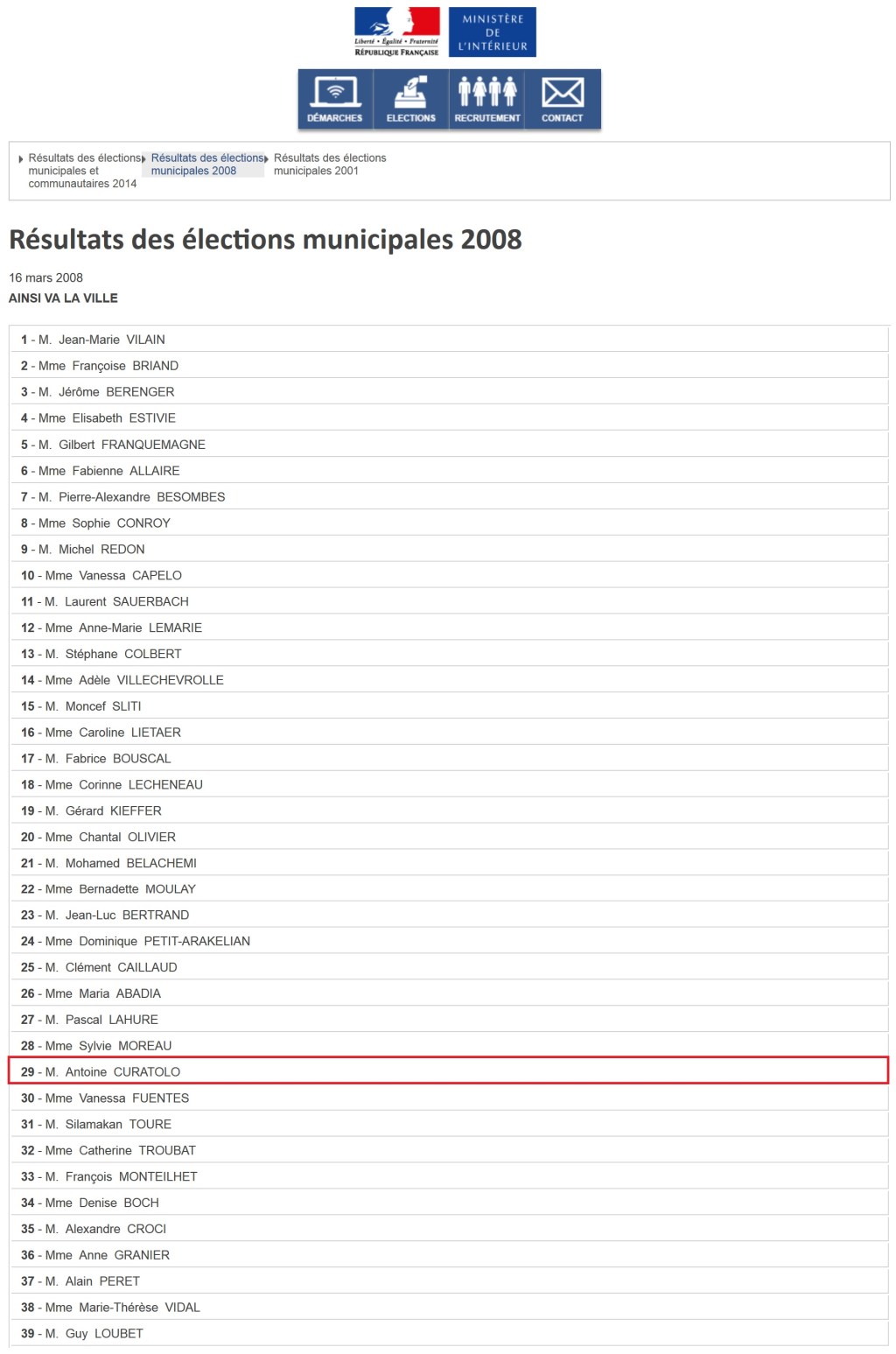 Quand en 2008, Antoine CURATOLO était déjà candidat aux municipales, à&nbsp;Viry-Châtillon