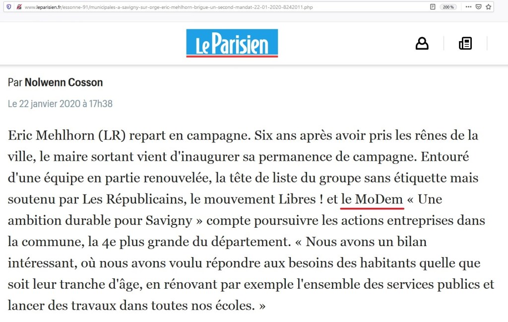 Municipales 2020 à Savigny-sur-Orge : l&rsquo;investiture du MoDem échappe au LaREM Alexis&nbsp;IZARD