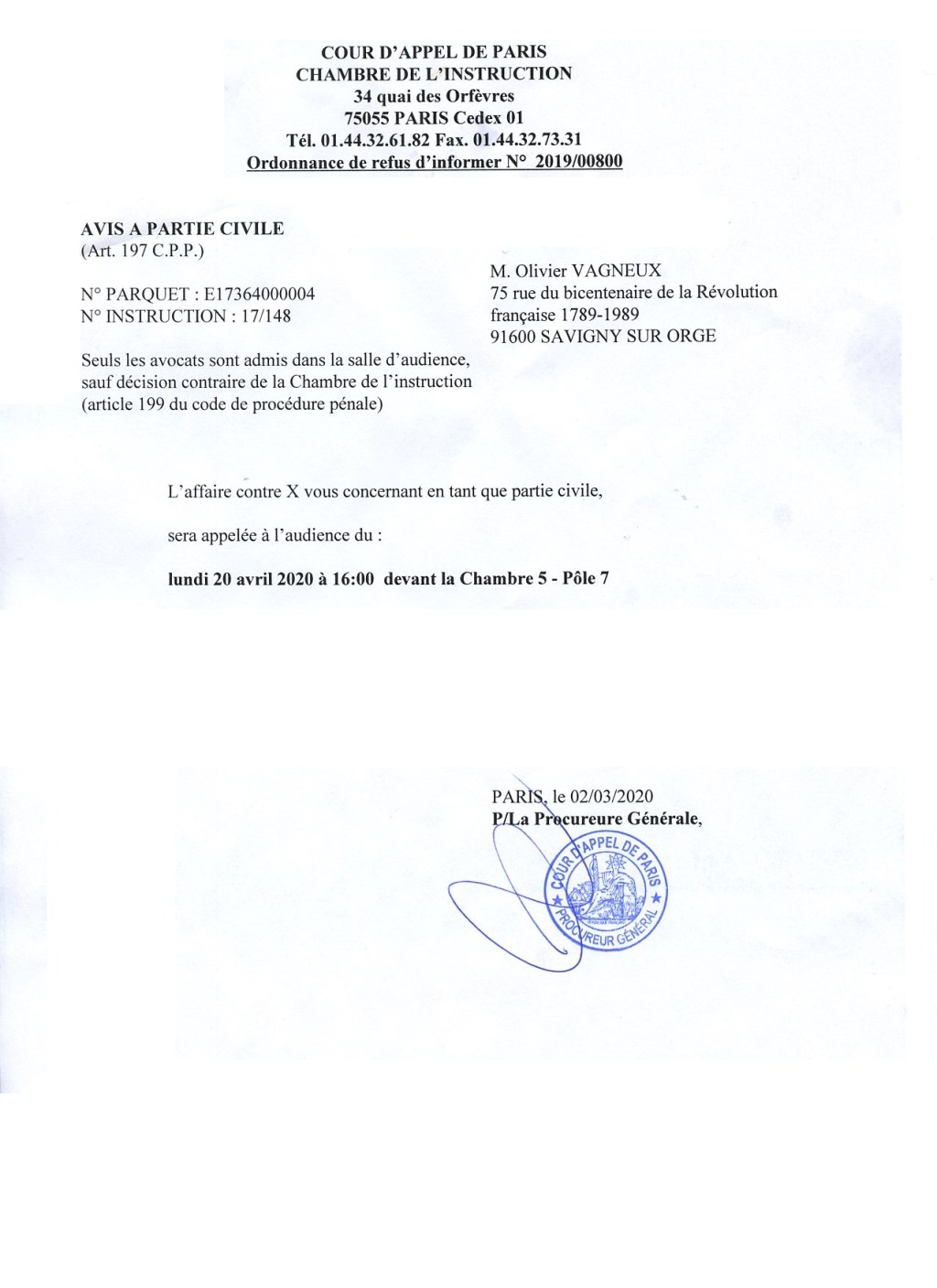 Confinement Covid-19 : les chambres de l&rsquo;instruction ne traitent que les dossiers qui concernent des personnes&nbsp;détenues