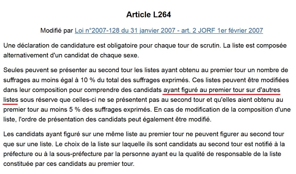 Municipales : plus de deux listes peuvent fusionner ensemble au second&nbsp;tour
