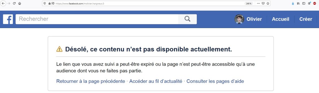 Tel un aveu, le corbeau a supprimé le compte Facebook &laquo;&nbsp;Molivier Hargneux&nbsp;&raquo;
