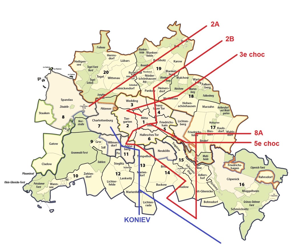 Chronologie simplifiée de la bataille de Berlin (16 avril 1945 – 2 mai&nbsp;1945)