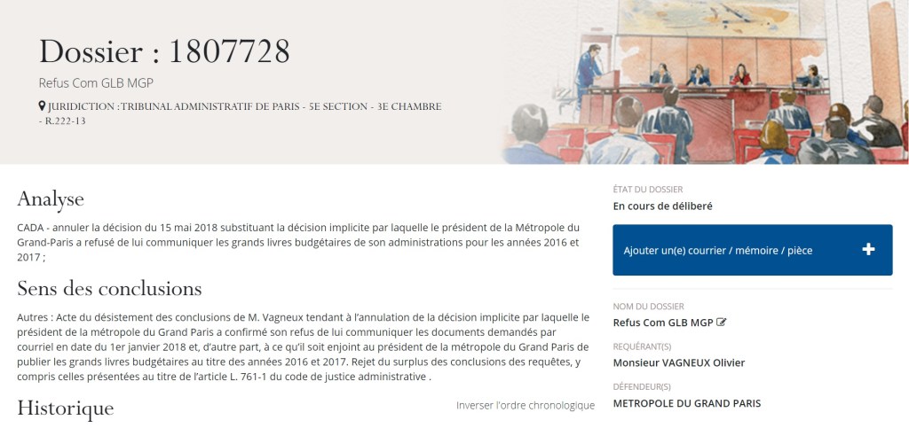 Métropole du Grand Paris : Olivier VAGNEUX en passe d&rsquo;obtenir la publication des grands livres budgétaires&nbsp;!