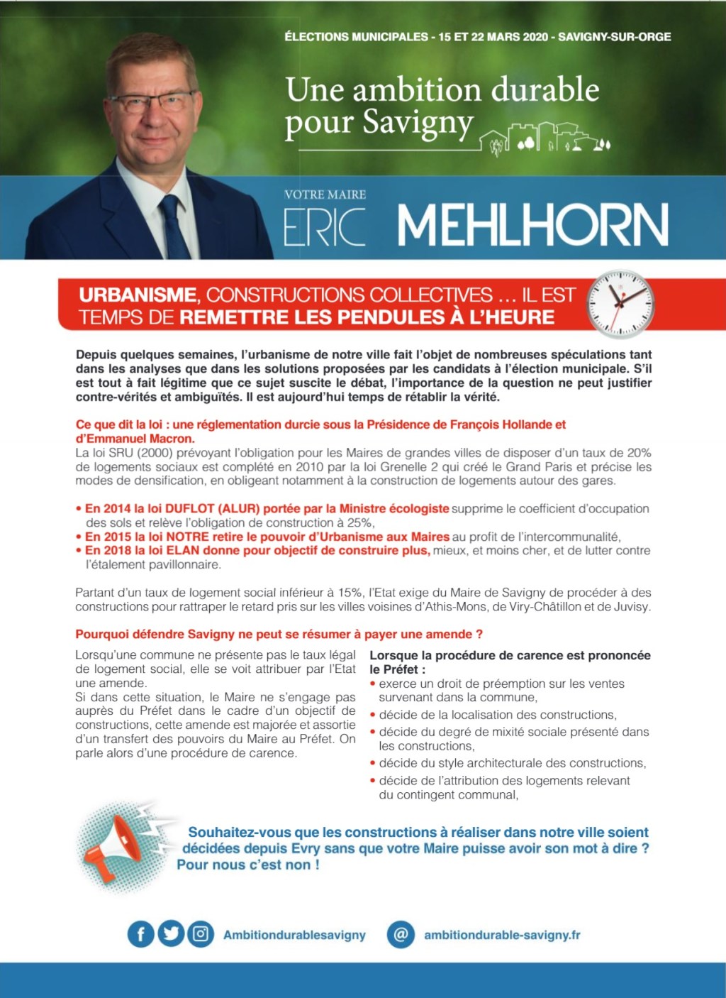 Municipales 2020 à Savigny-sur-Orge : halte à la désinformation d&rsquo;Éric MEHLHORN sur le bétonnage&nbsp;!