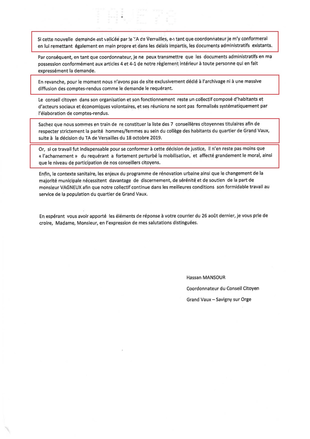Conseil citoyen de Grand-Vaux : Hassan MANSOUR et l&rsquo;IFAC méprisent l&rsquo;office du juge administratif&nbsp;!