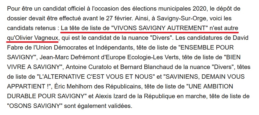 Archives : les 287 candidats aux élections municipales de mars et juin 2020 à Savigny-sur-Orge (sept&nbsp;listes)