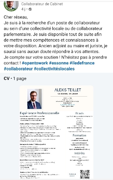Alexis TEILLET recherche poste de collaborateur de cabinet ou de collaborateur&nbsp;parlementaire