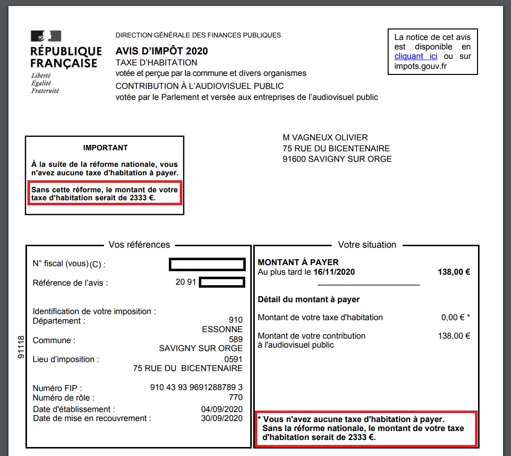 Taxe d&rsquo;habitation 2020 : je dénonce la malhonnêteté intellectuelle du&nbsp;Gouvernement