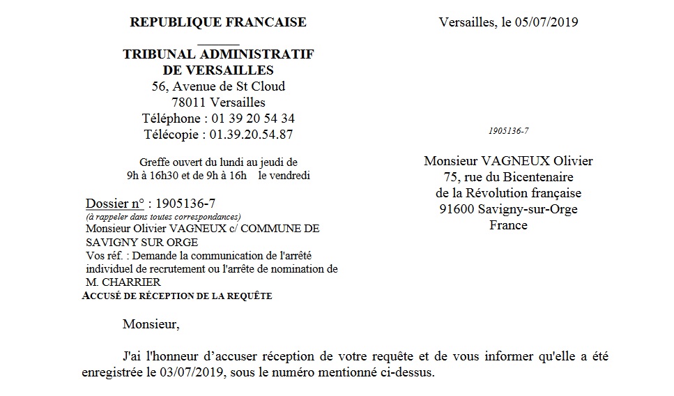 Sur le départ de Christophe CHARRIER de la Police municipale de Savigny-sur-Orge