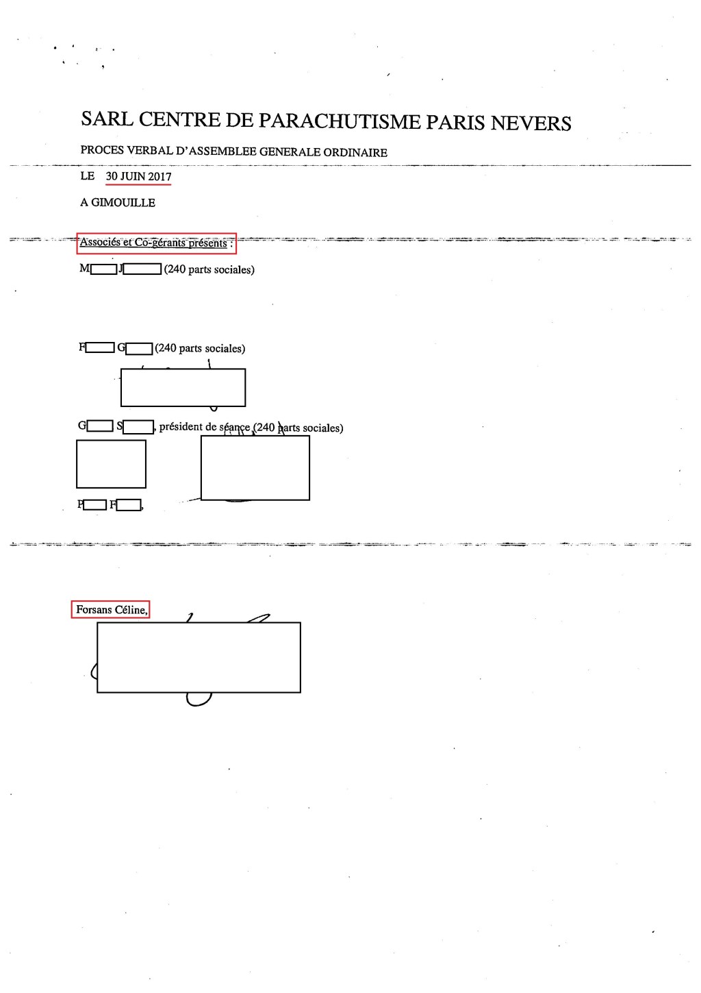 Affaire Céline ROUILLER-FORSANS : Olivier VAGNEUX porte plainte contre la dame et le Centre de parachutisme Paris Nevers pour faux en écriture publique et usage de&nbsp;faux