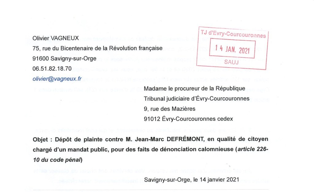 Sur les 5 heures 30 d&rsquo;auditions libres d&rsquo;Olivier VAGNEUX du 13 janvier&nbsp;2021