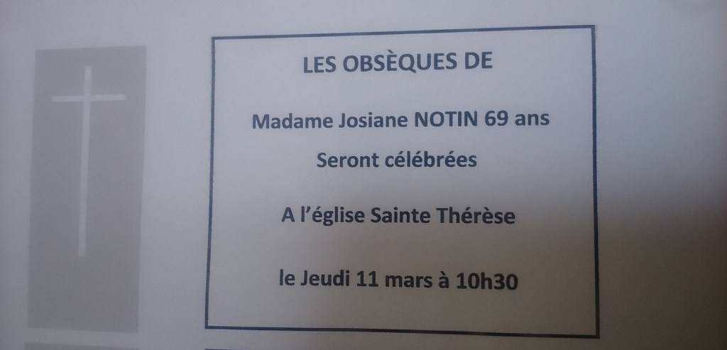 Quelques mots pour Josiane&nbsp;NOTIN