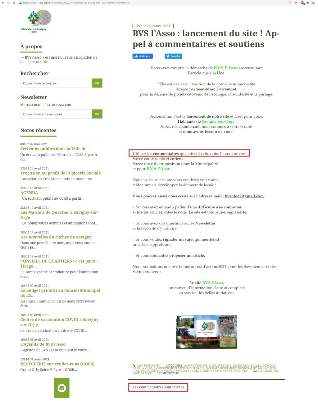 Oh ben, c&rsquo;est marrant, le site de l&rsquo;association « Bien Vivre à Savigny » est chez le même hébergeur que le corbeau qui harcèle et diffame Olivier VAGNEUX&nbsp;!