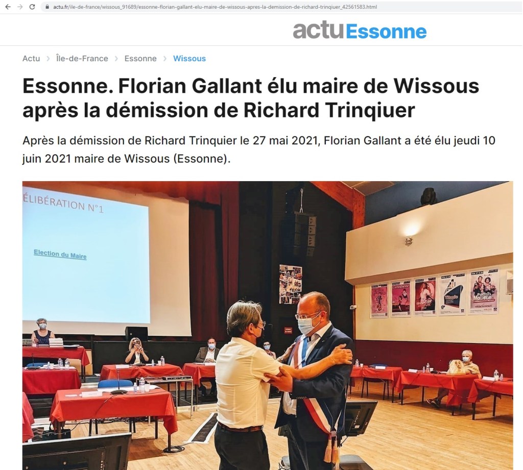 VERMILLET et TEILLET en panique : l&rsquo;élection anticipée de Florian GALLANT comme maire de Wissous&nbsp;!