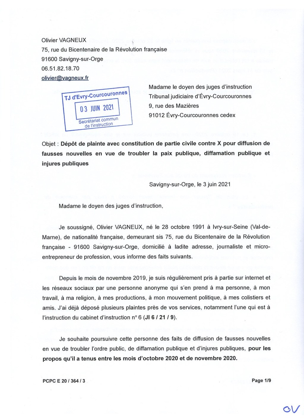 Jean-François DUMOUSSEAUX se rappelle à moi ; je ne l&rsquo;ai pas oublié non plus&nbsp;!